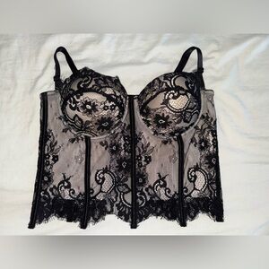 Elegant Black Lace Bustier